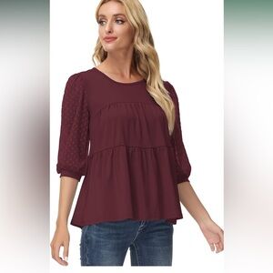 Elegant Burgundy Women's Top
